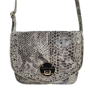Elliott Lucca from The Sak Python Snake Print Leather Crossbody Y2K Shoulder Bag